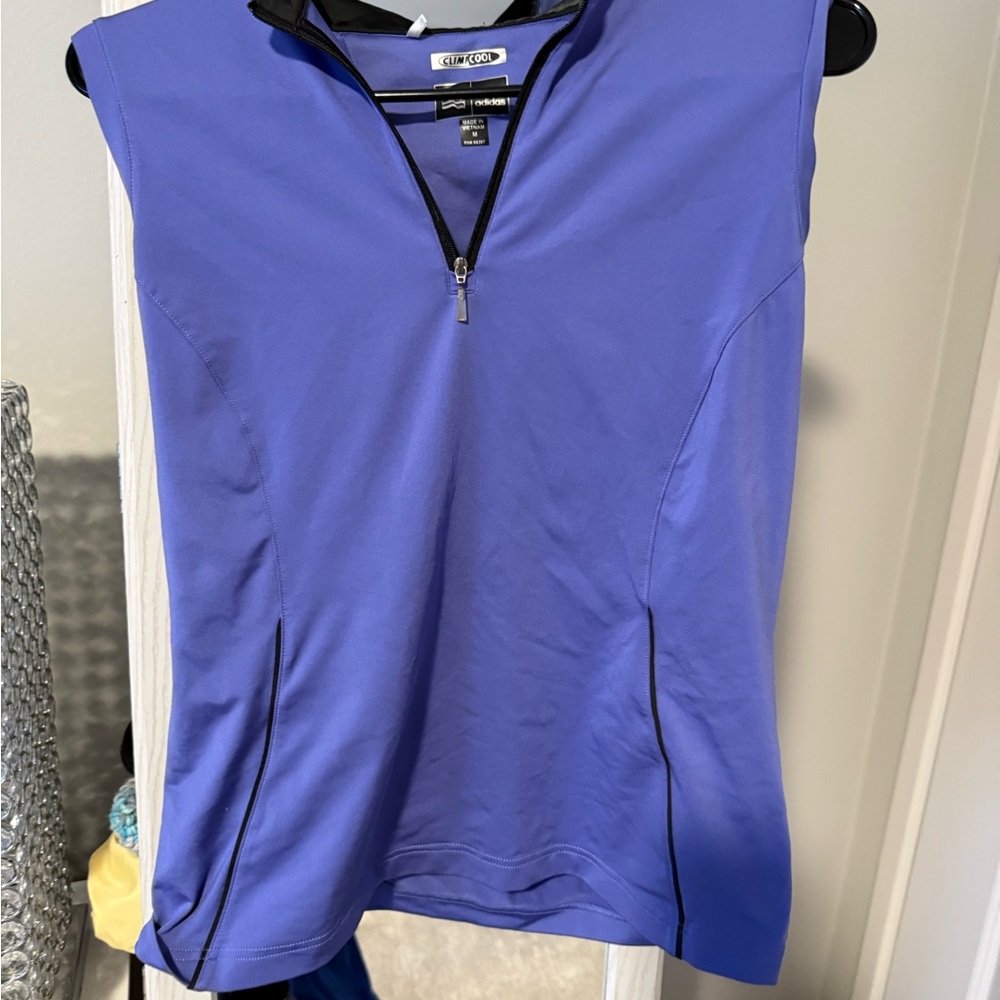 Adidas Climacool Sleeveless Quarter Zip Top Medium Purple